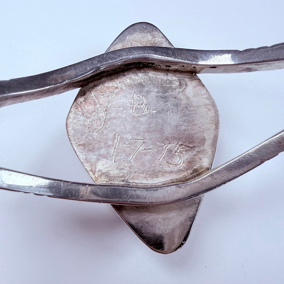 Old Pawn Fred Harvey Southwest 35 CT Turquoise Sterling Silver Cuff Bracelet - Picture 7 of 12